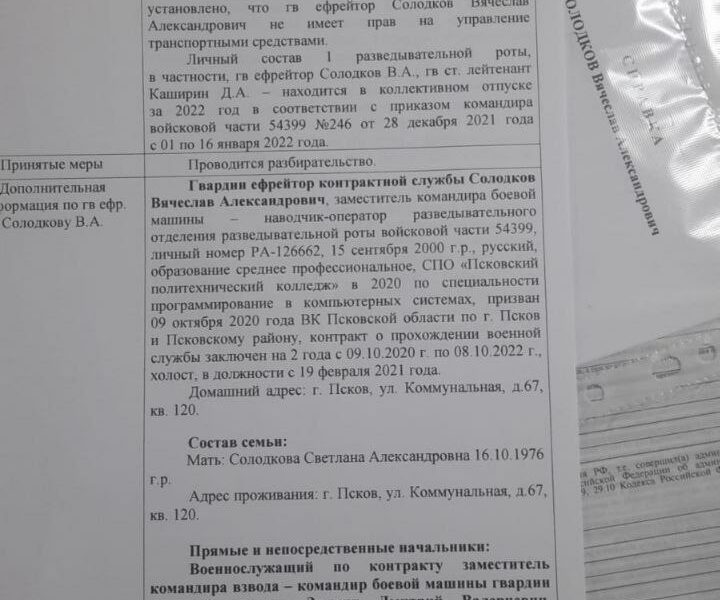 Ефрейтор 76 гв ДШД, ему присвоен номер 200.